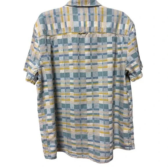 Royal Robbins Shirt Men's XL Plaid Linen/Organic Cotton Outdoor Travel Coastal - Picture 3 of 7